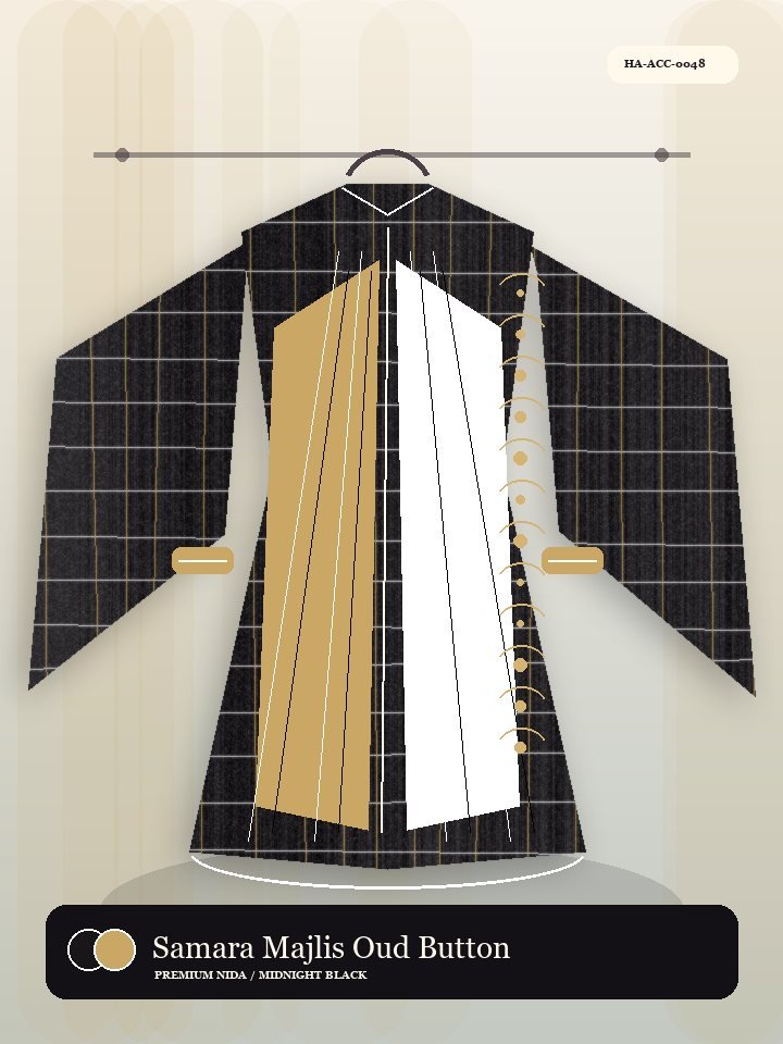 Samara Majlis Oud Button Silk Abaya