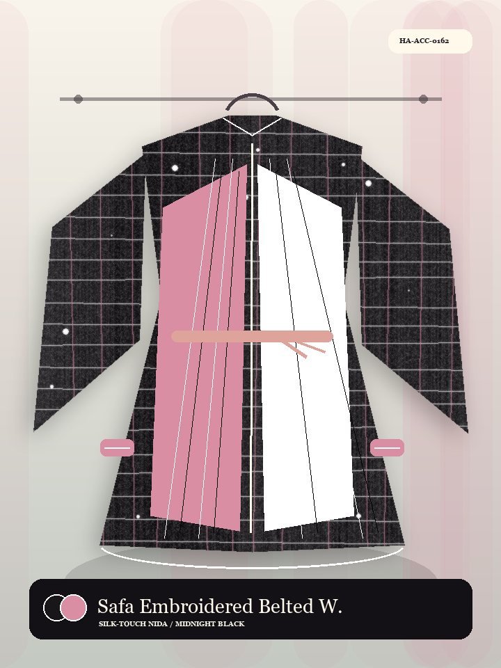 Safa Embroidered Belted Wrap Serene Abaya
