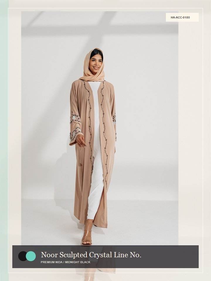 Noor Sculpted Crystal Line Nocturne Abaya