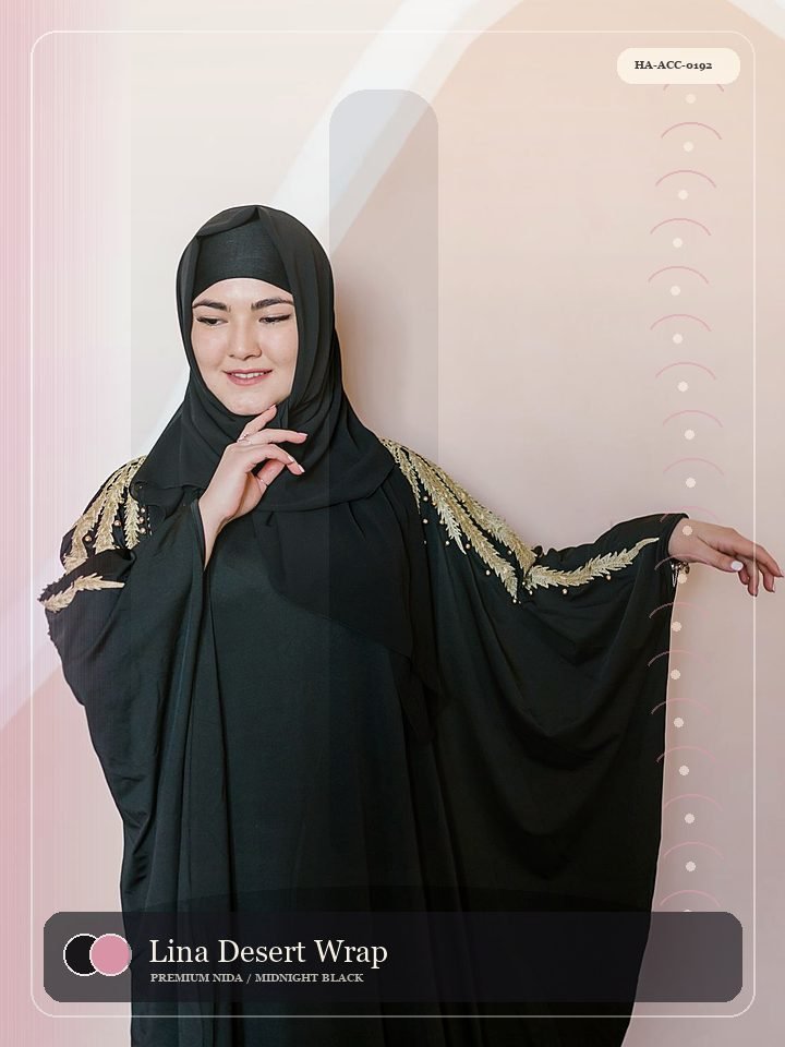 Lina Desert Wrap Front Pearl Abaya