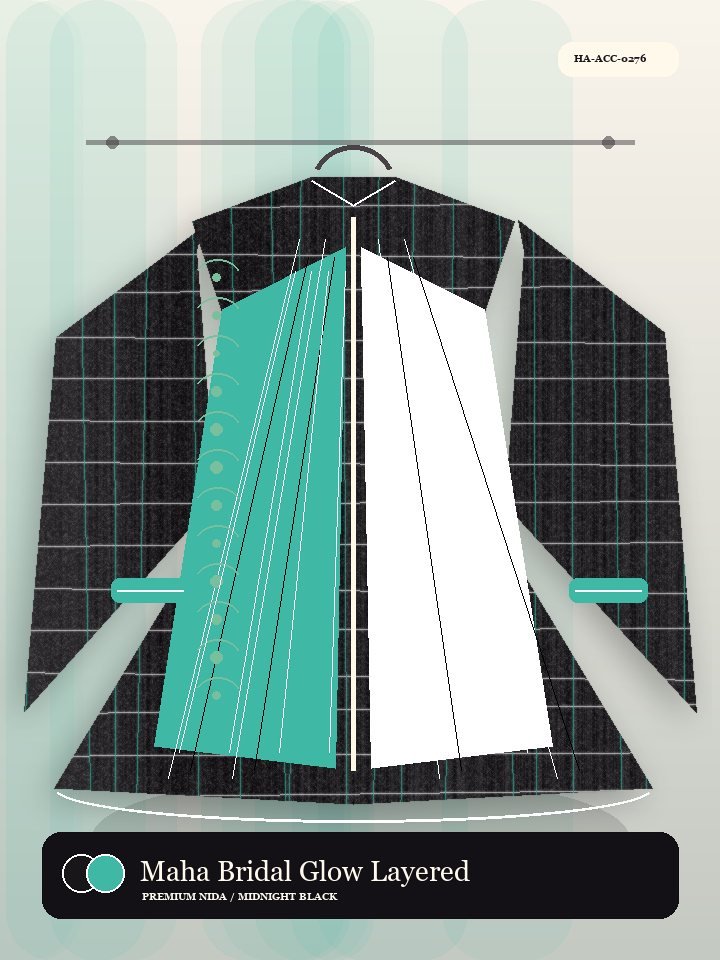 Maha Bridal Glow Layered Hem Heritage Abaya