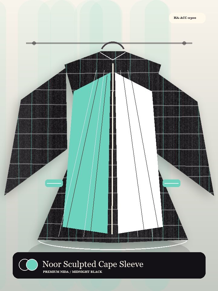 Noor Sculpted Cape Sleeve Celeste Abaya
