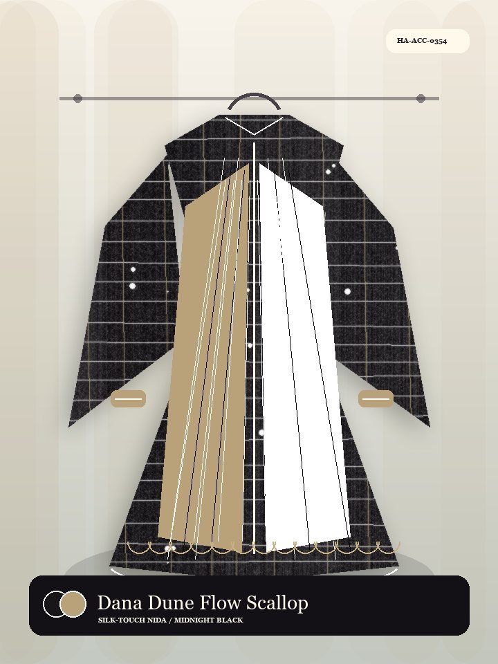 Dana Dune Flow Scallop Edge Silk Abaya