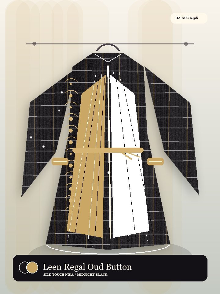 Leen Regal Oud Button Pearl Abaya