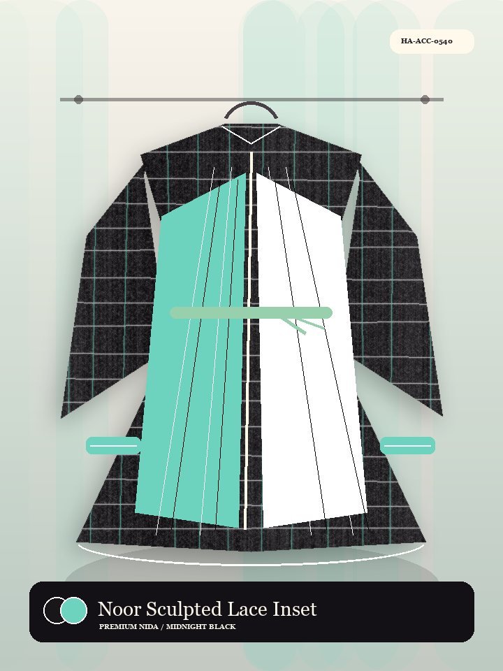 Noor Sculpted Lace Inset Modern Abaya