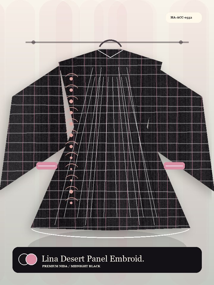 Lina Desert Panel Embroidery Signature Abaya