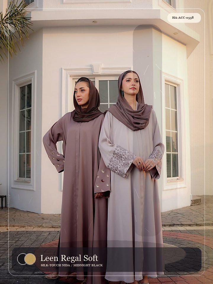 Leen Regal Soft Ruffle Silk Abaya