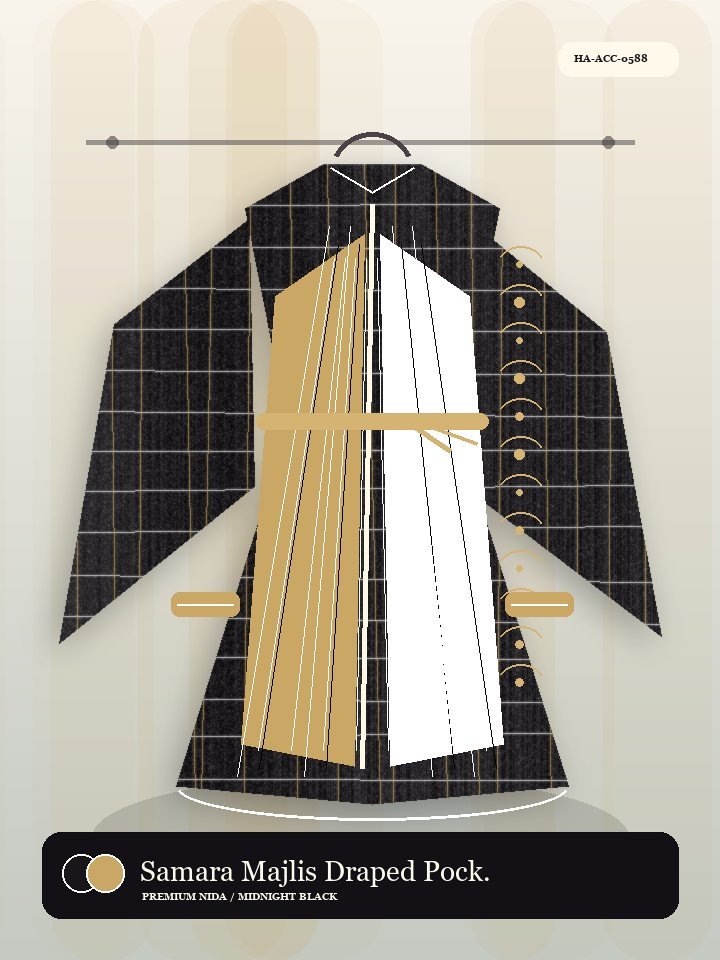 Samara Majlis Draped Pocket Nocturne Abaya
