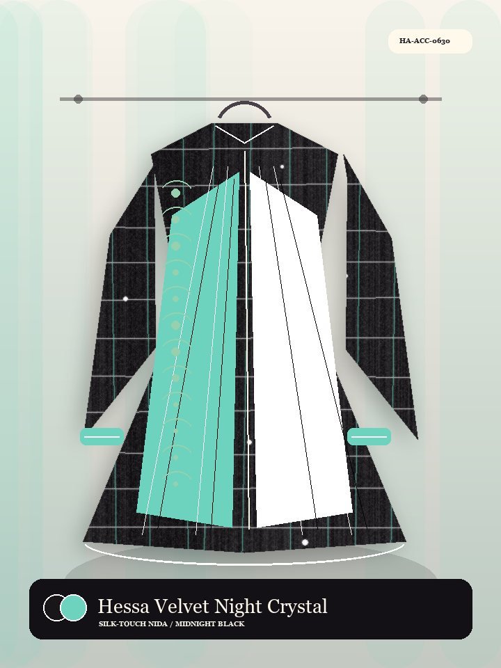 Hessa Velvet Night Crystal Line Royal Abaya