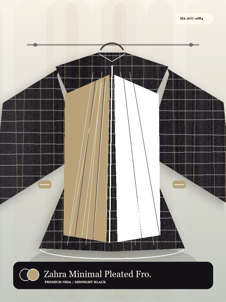 Zahra Minimal Pleated Front Heritage Abaya