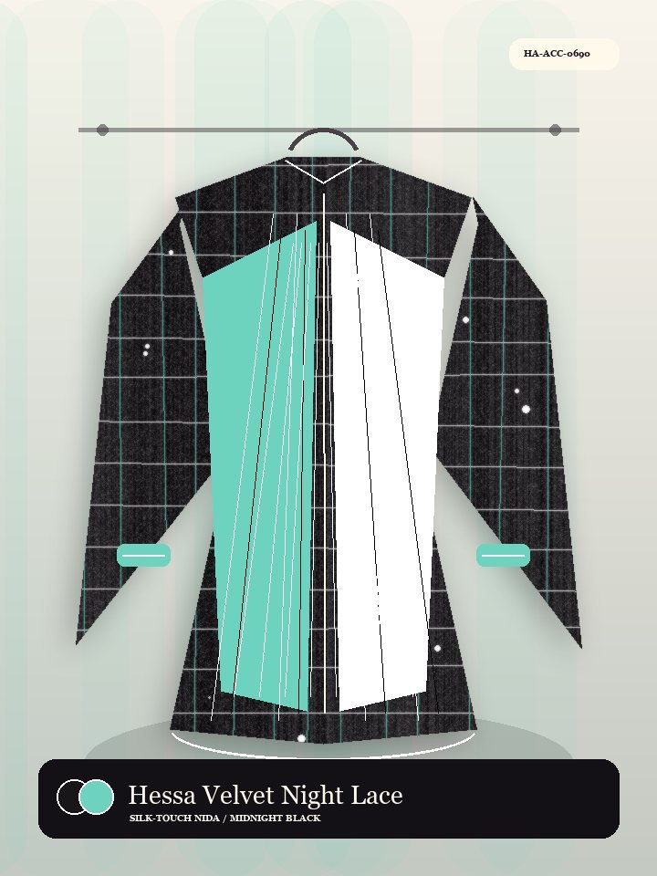 Hessa Velvet Night Lace Inset Nocturne Abaya