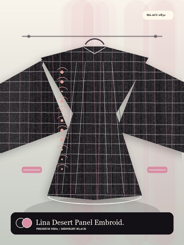Lina Desert Panel Embroidery Dawn Abaya