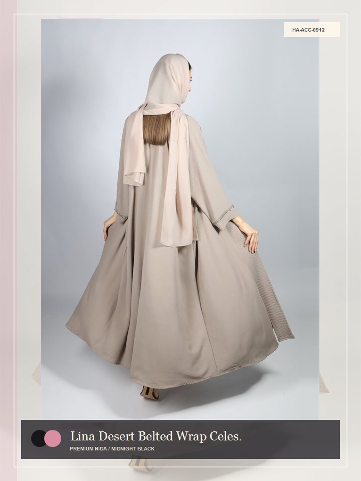 Lina Desert Belted Wrap Celeste Abaya