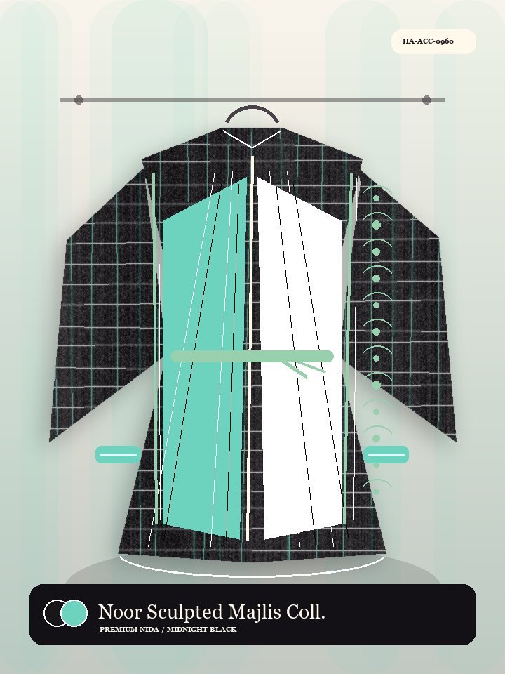 Noor Sculpted Majlis Collar Signature Abaya