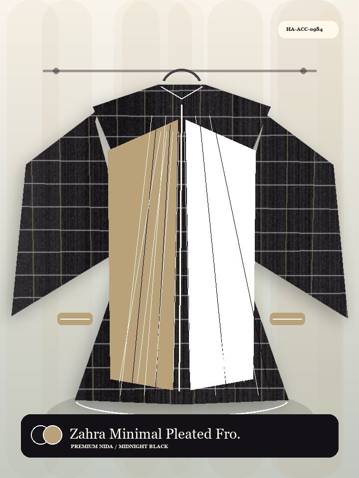 Zahra Minimal Pleated Front Boutique Abaya