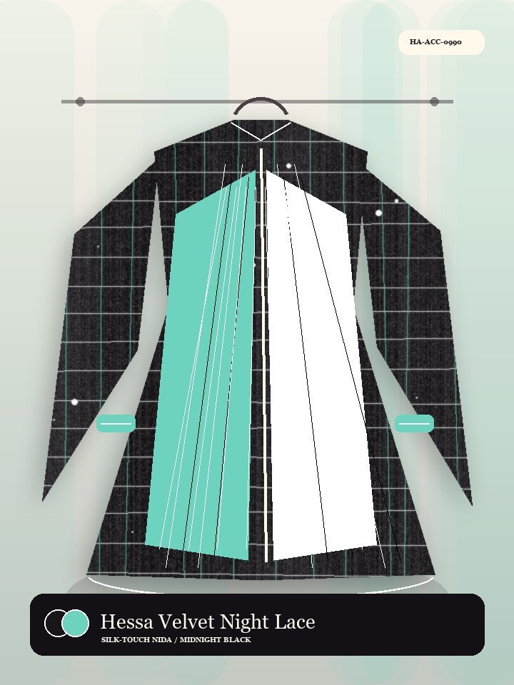 Hessa Velvet Night Lace Inset Heritage Abaya