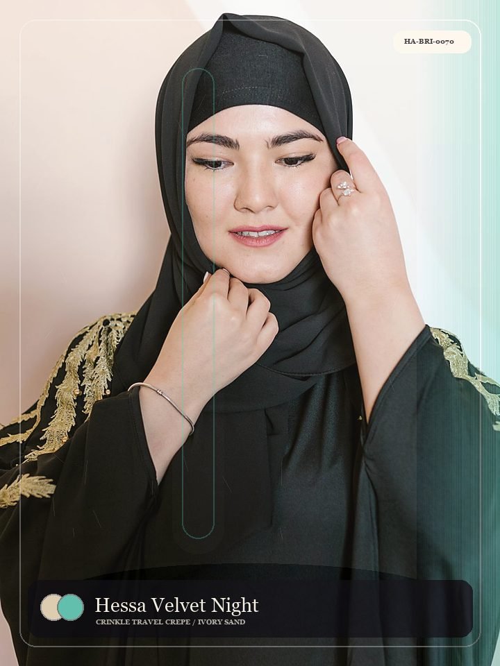 Hessa Velvet Night Sheila Set Dawn Abaya