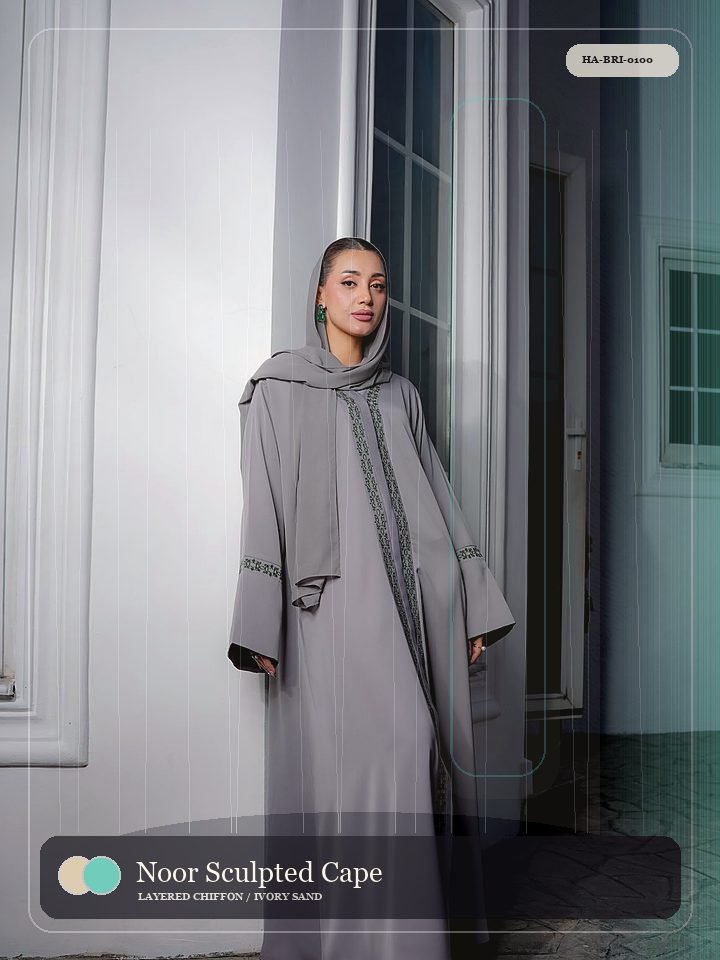 Noor Sculpted Cape Sleeve Boutique Abaya