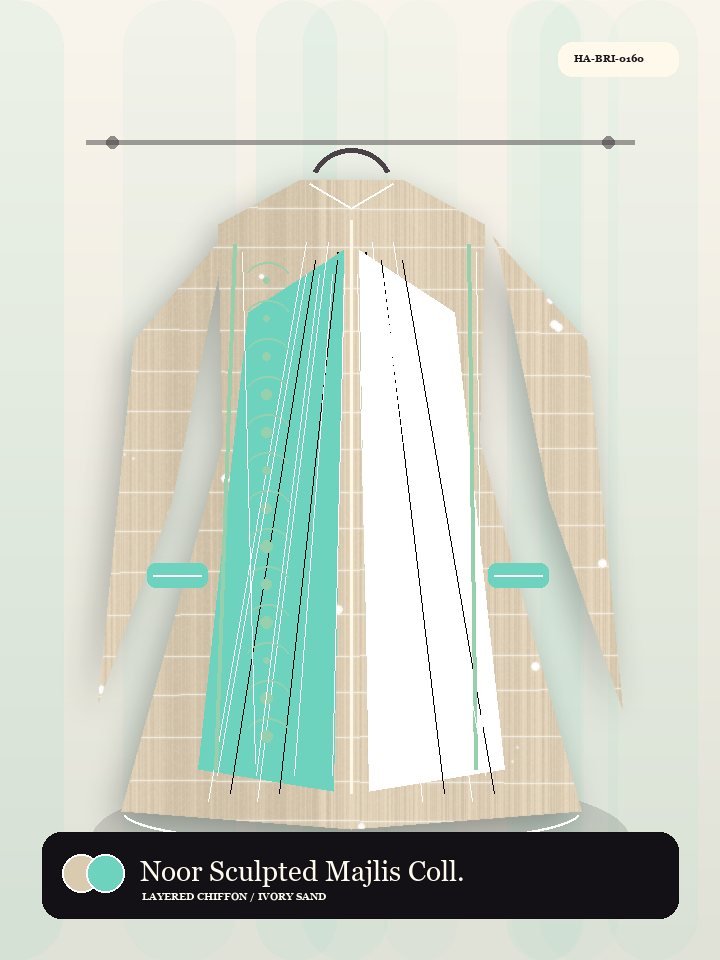 Noor Sculpted Majlis Collar Dune Abaya