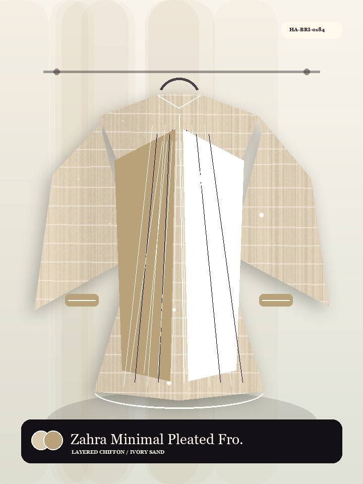 Zahra Minimal Pleated Front Silk Abaya