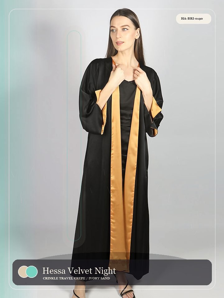 Hessa Velvet Night Lace Inset Avenue Abaya