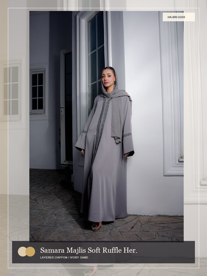 Samara Majlis Soft Ruffle Heritage Abaya
