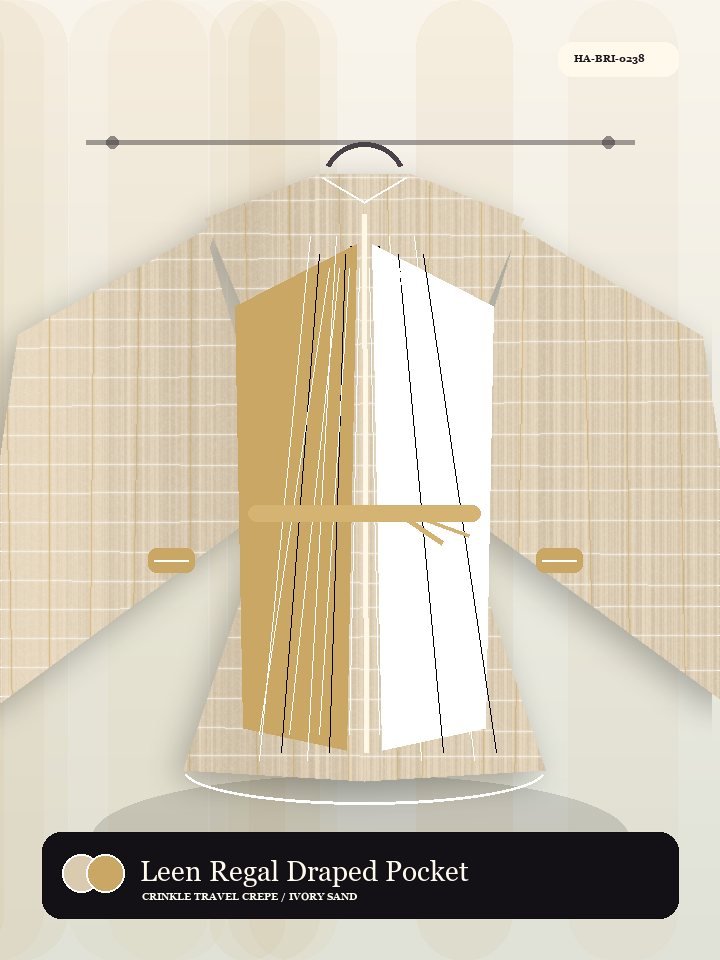Leen Regal Draped Pocket Luminous Abaya