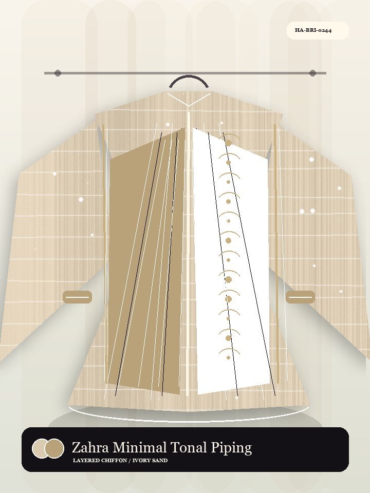 Zahra Minimal Tonal Piping Eid Abaya