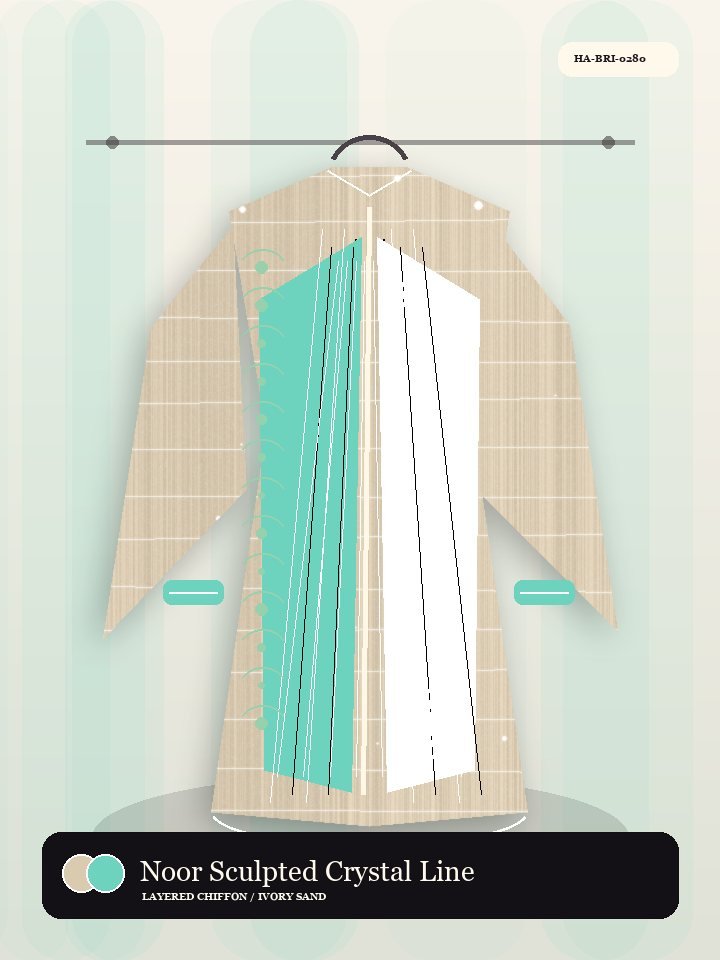 Noor Sculpted Crystal Line Signature Abaya