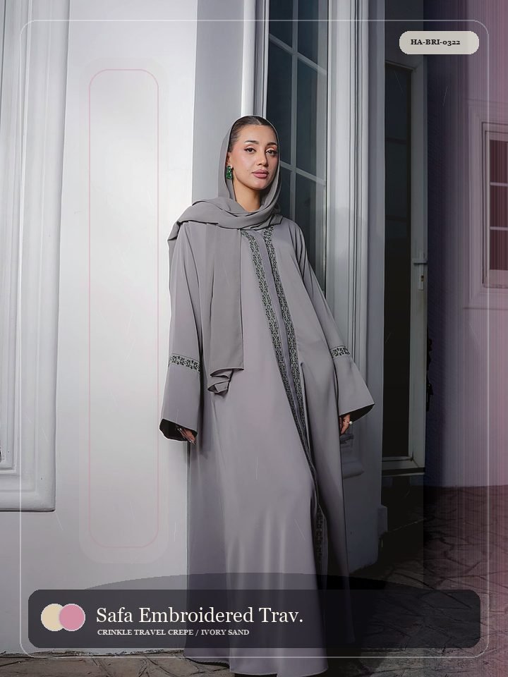 Safa Embroidered Travel Fold Velvet Abaya