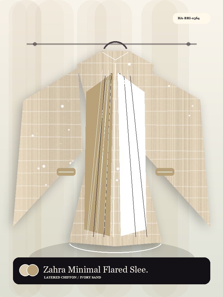 Zahra Minimal Flared Sleeve Dune Abaya