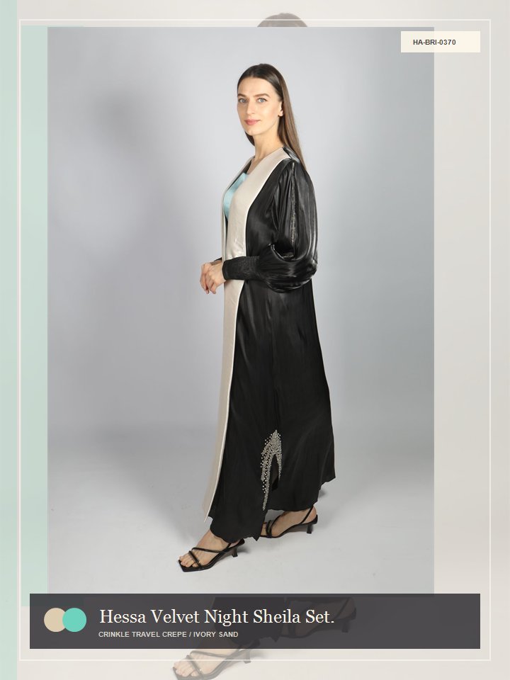 Hessa Velvet Night Sheila Set Modern Abaya