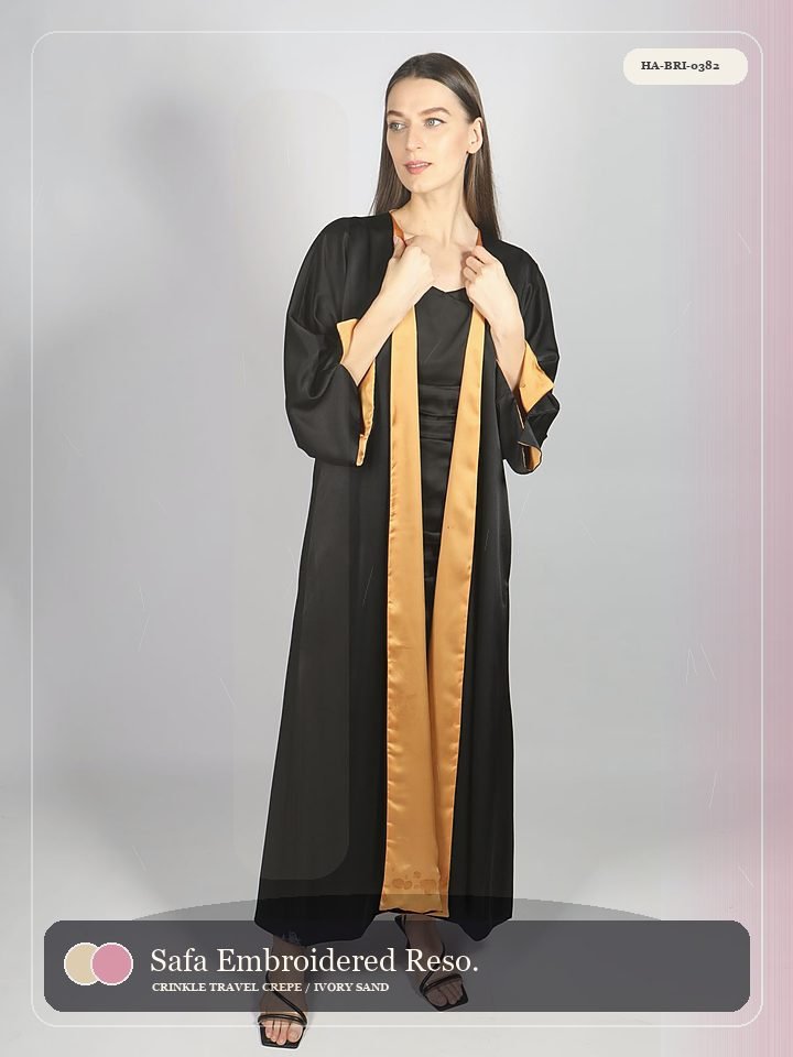 Safa Embroidered Resort Tie Signature Abaya