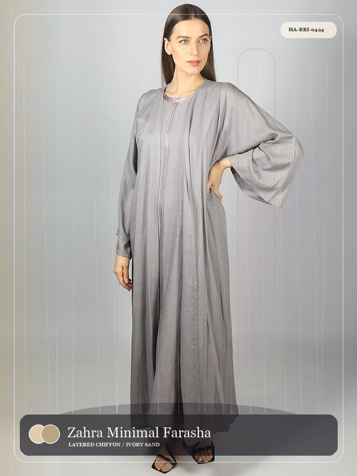 Zahra Minimal Farasha Drape Velvet Abaya
