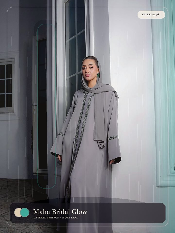 Maha Bridal Glow Kimono Flow Avenue Abaya