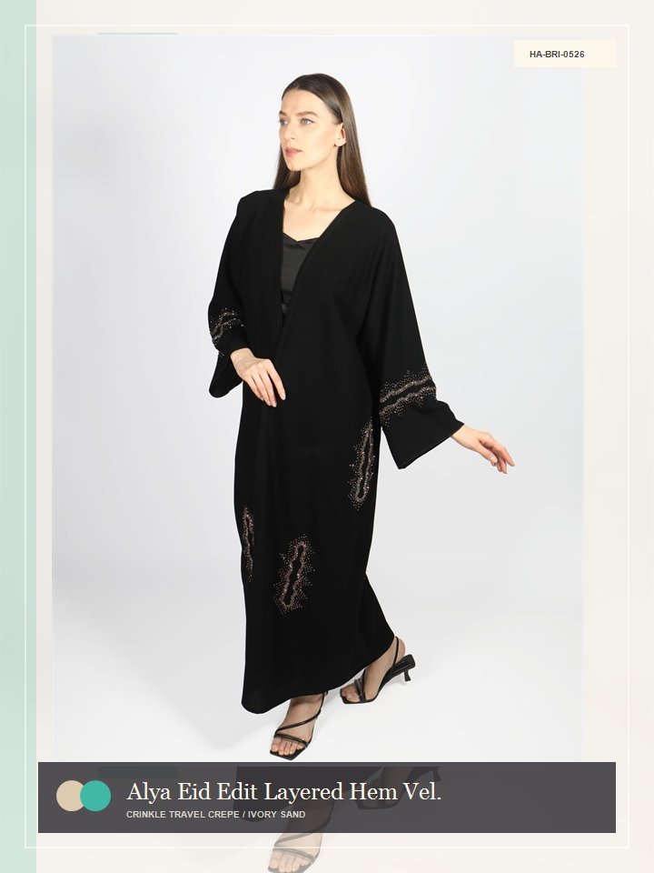 Alya Eid Edit Layered Hem Velvet Abaya