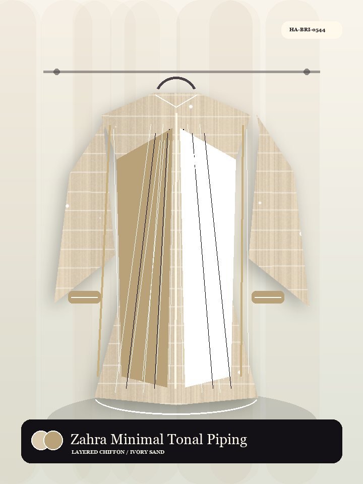 Zahra Minimal Tonal Piping Luminous Abaya