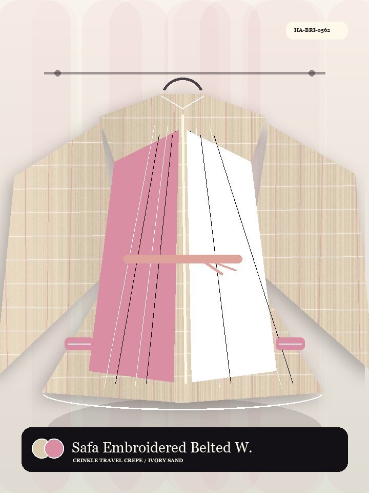 Safa Embroidered Belted Wrap Royal Abaya