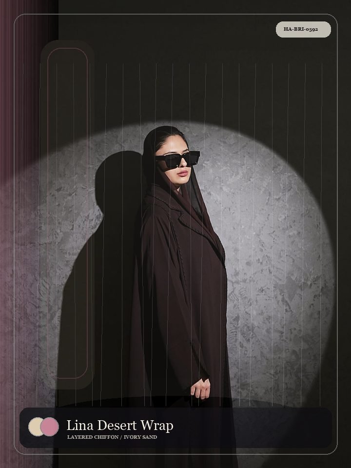 Lina Desert Wrap Front Silk Abaya