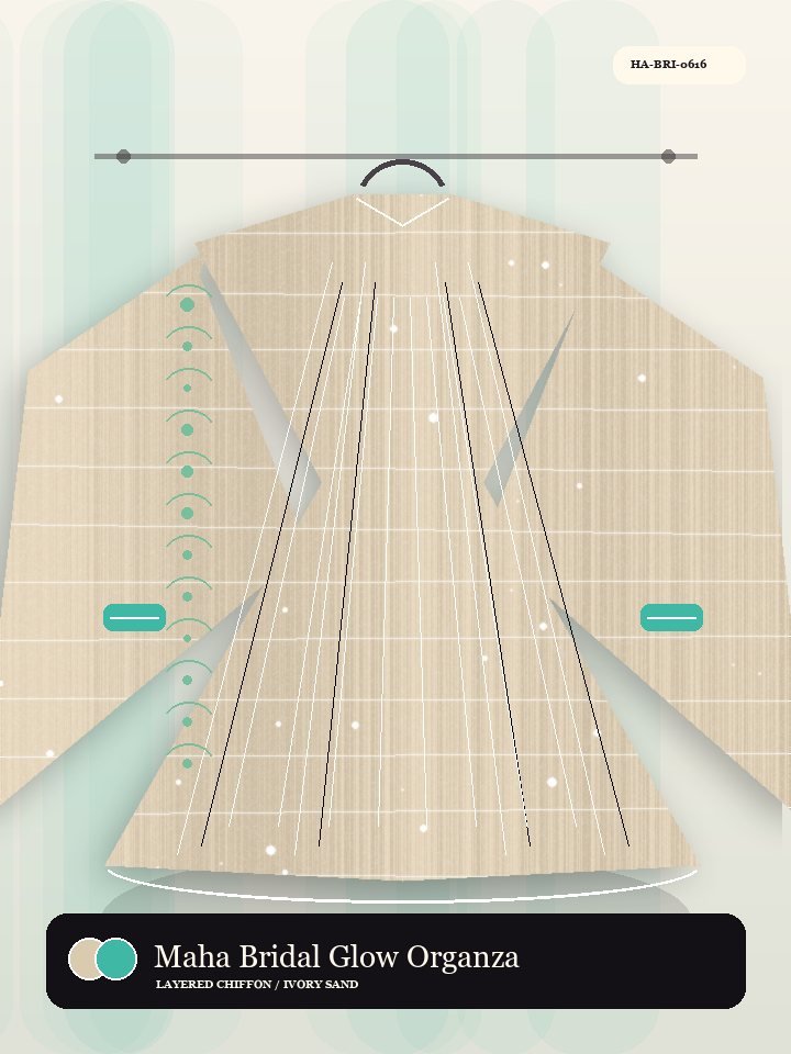 Maha Bridal Glow Organza Panel Heritage Abaya