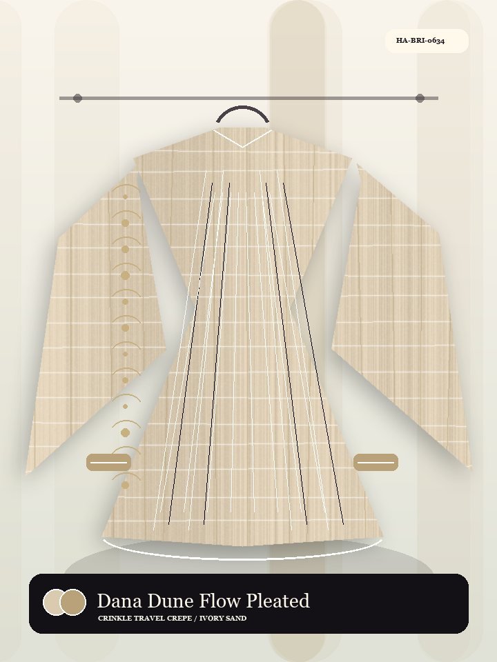 Dana Dune Flow Pleated Front Pearl Abaya