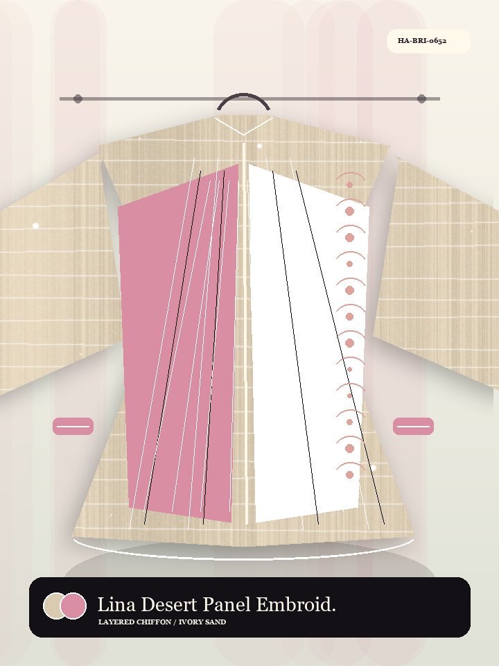 Lina Desert Panel Embroidery Eid Abaya