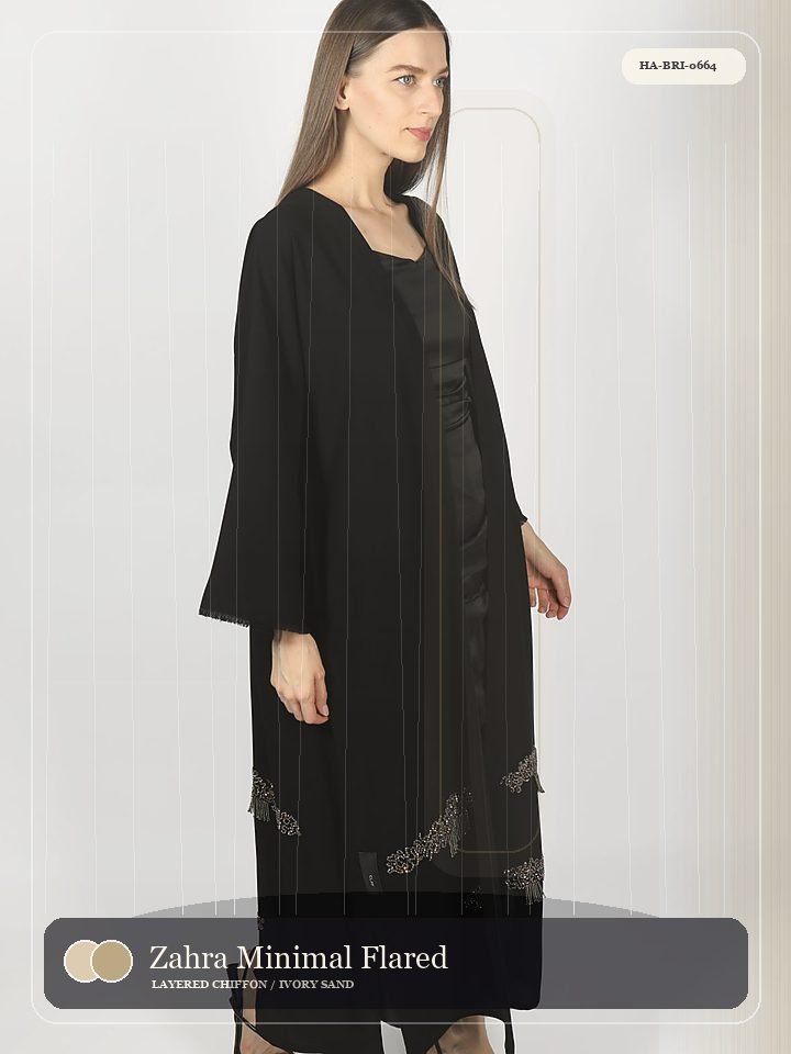 Zahra Minimal Flared Sleeve Royal Abaya