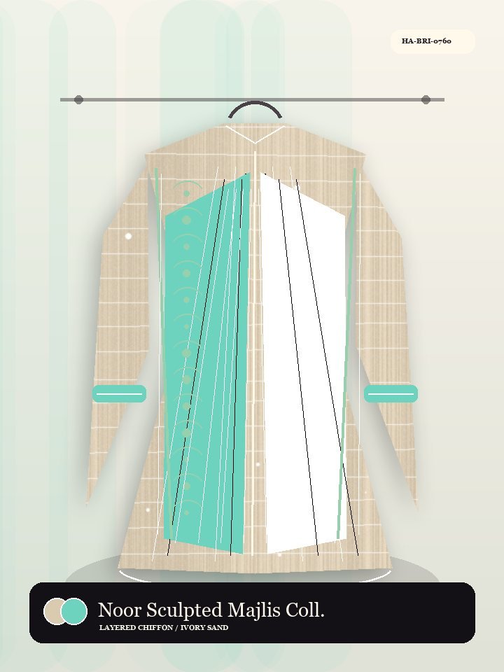 Noor Sculpted Majlis Collar Oasis Abaya