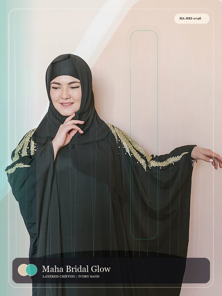 Maha Bridal Glow Kimono Flow Silk Abaya