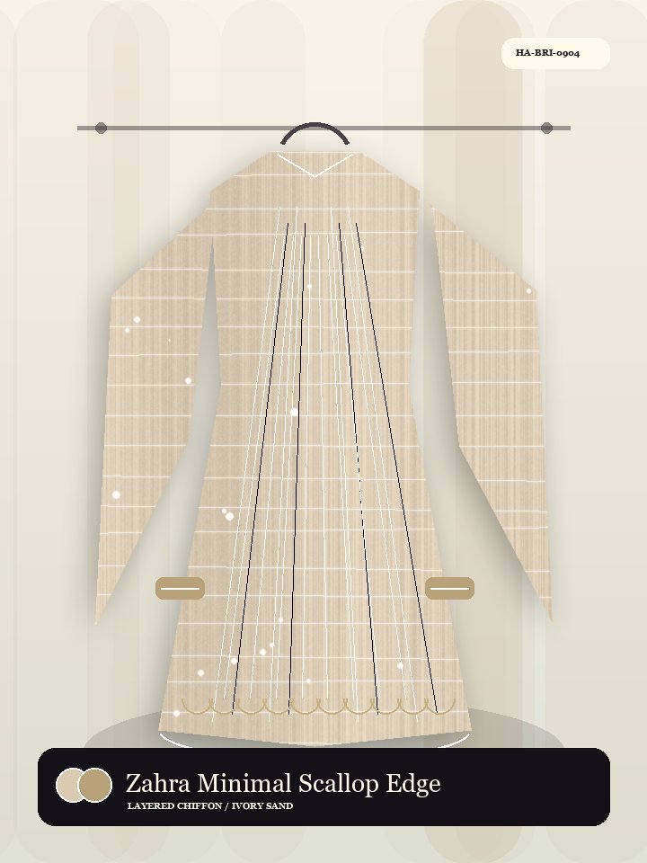 Zahra Minimal Scallop Edge Avenue Abaya