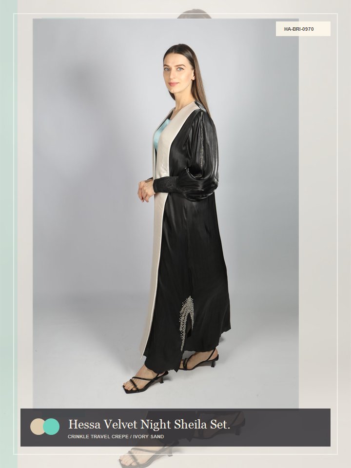 Hessa Velvet Night Sheila Set Royal Abaya