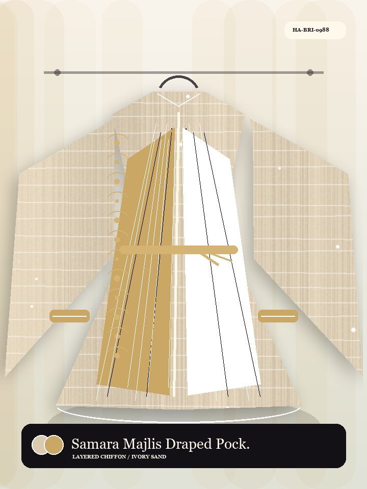 Samara Majlis Draped Pocket Dawn Abaya