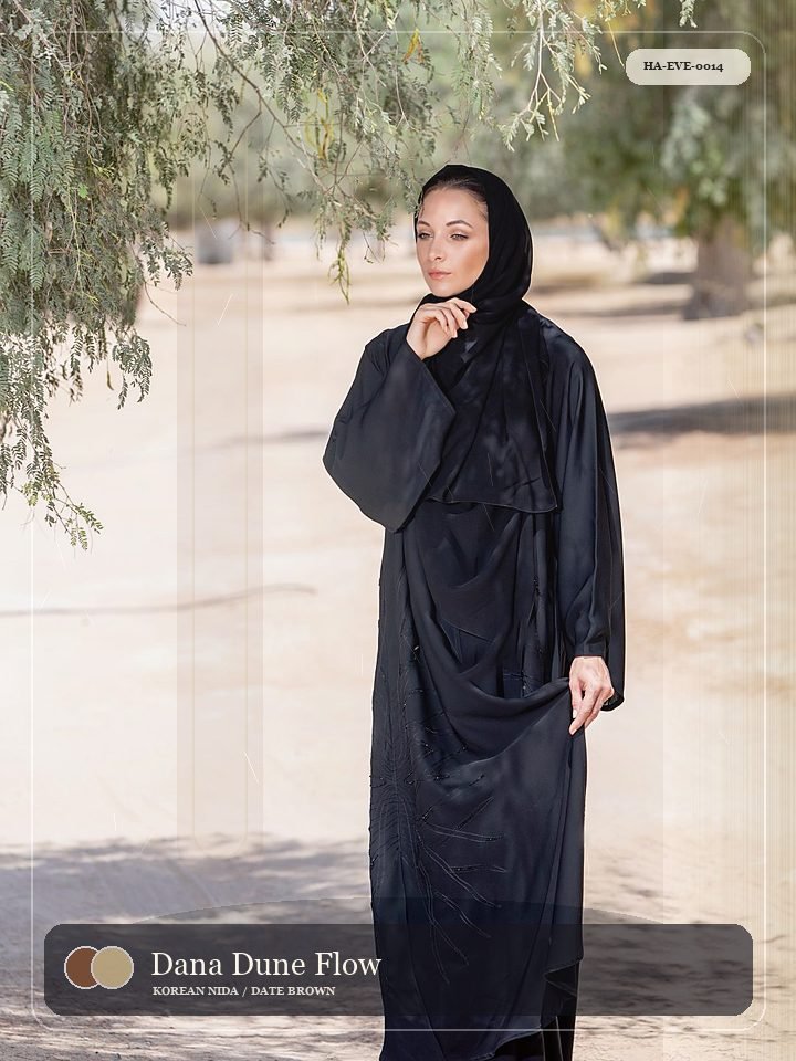 Dana Dune Flow Flared Sleeve Silk Abaya