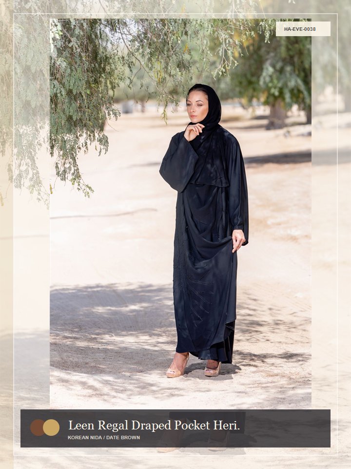 Leen Regal Draped Pocket Heritage Abaya